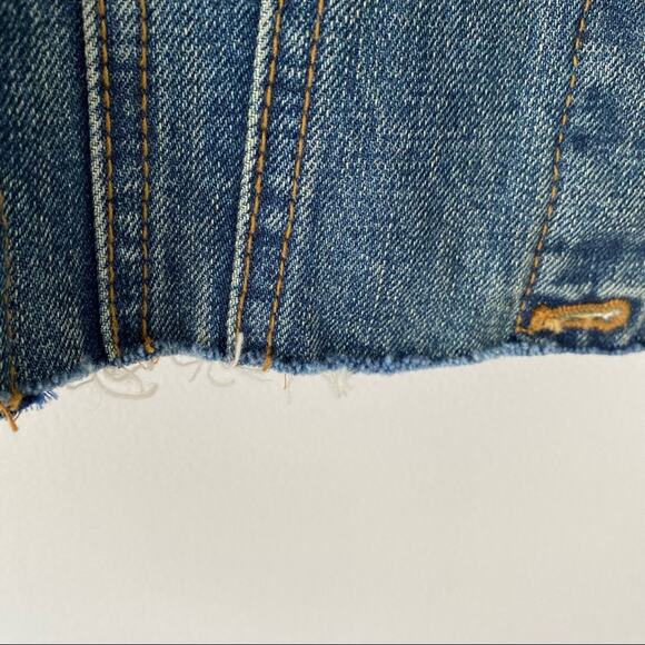 Free People Blue Lace Panel Denim Jean Jacket size small - Picture 4 of 10